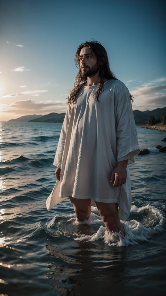 Make an image of Jesus Christ with water