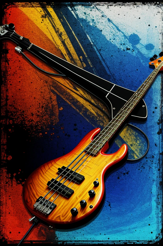 Electric bass, digital art