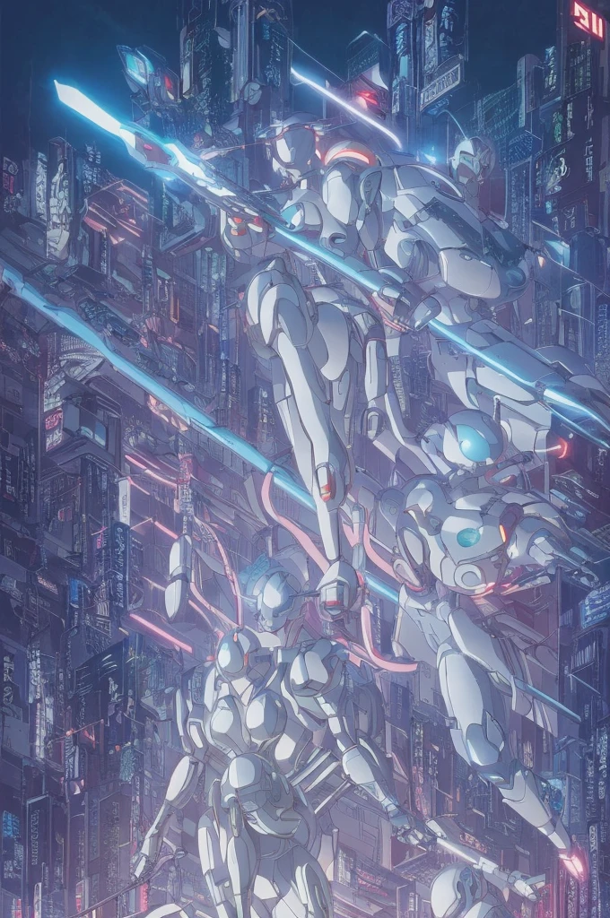 Ghost in the Shell adopts retro 90s anime style, , Science Fiction, Futuristic, Surrealism, Akira Style, Early litigation, Detailed line art, Fine details, greg rutkowski makoto shinkai kyoto animation key art female eye level shot