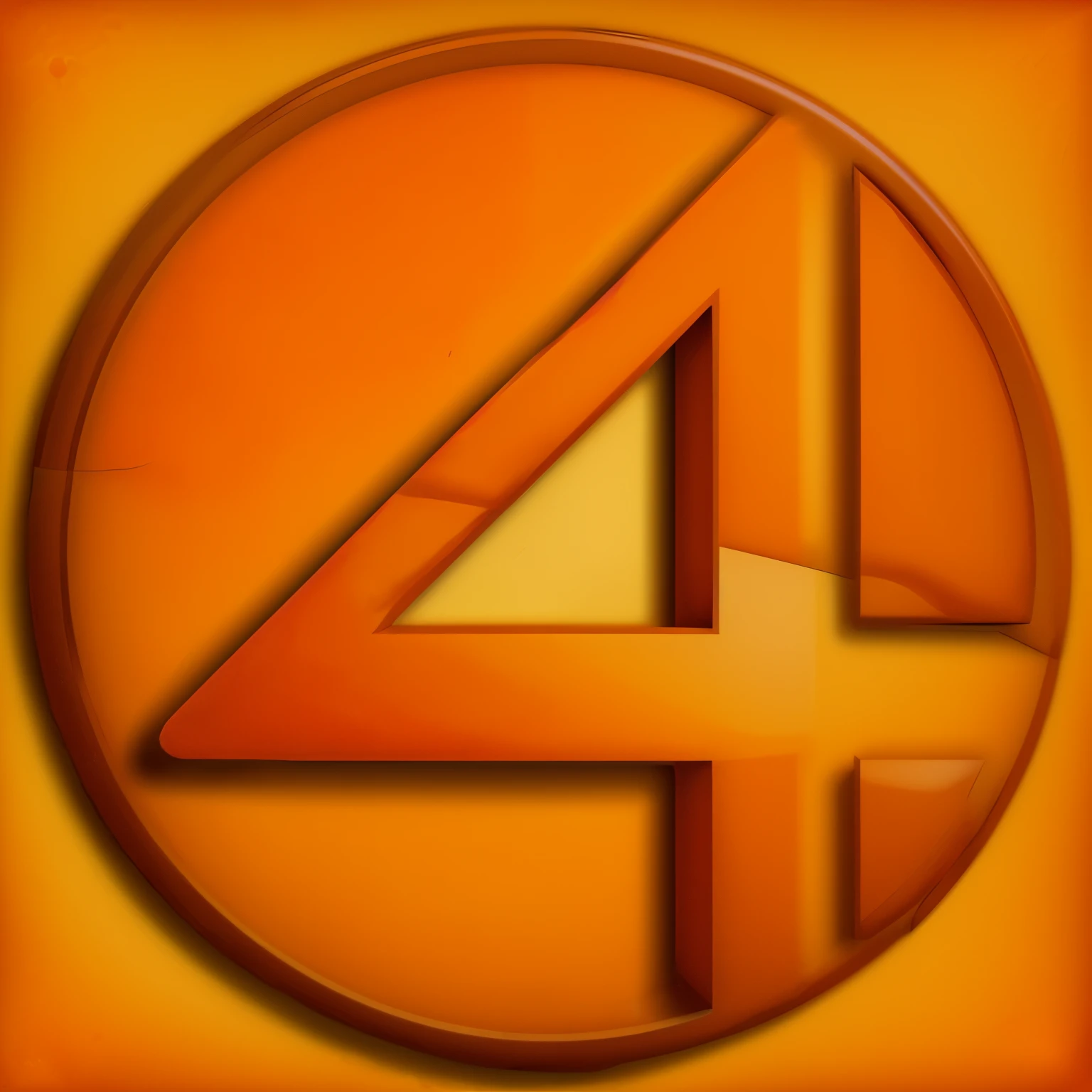a Orange number four with Orange brown rock texture material, high definition, high detail, 8k, photorealistic background comicbook style