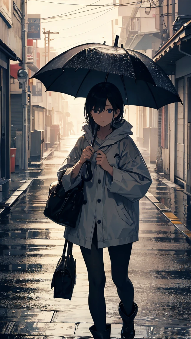 rainy season,Hold an umbrella
