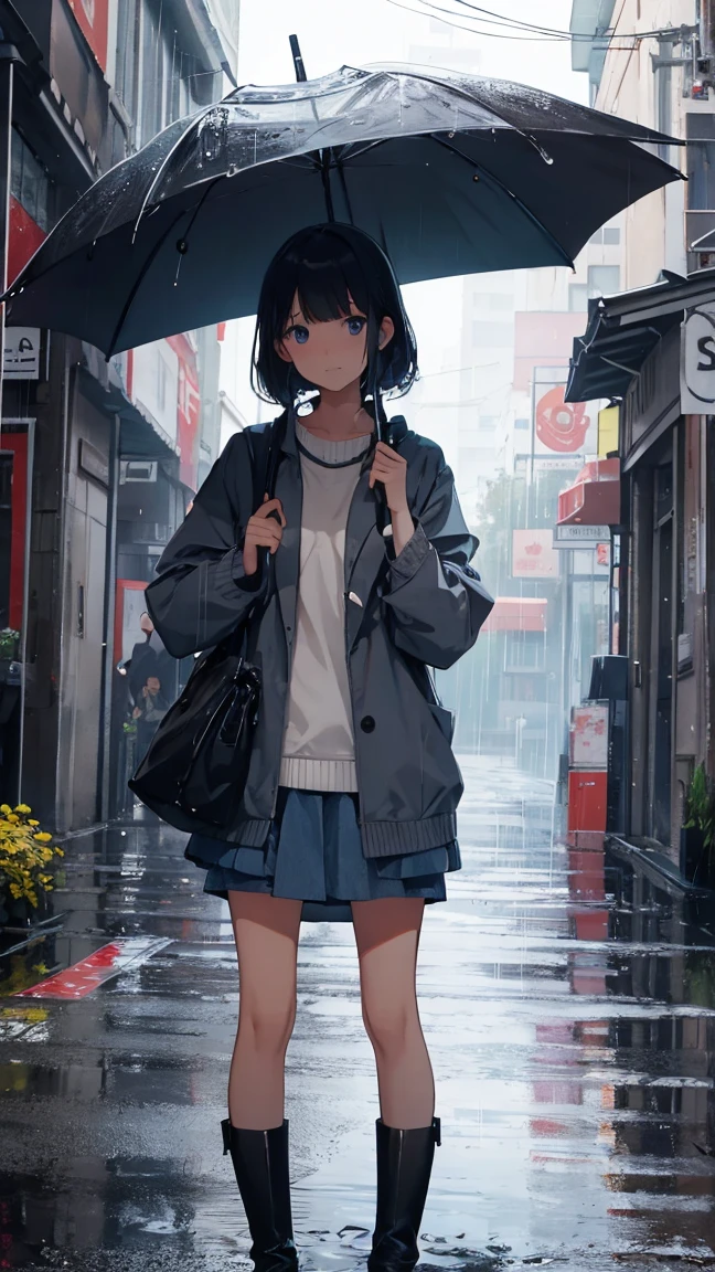 rainy season,Hold an umbrella