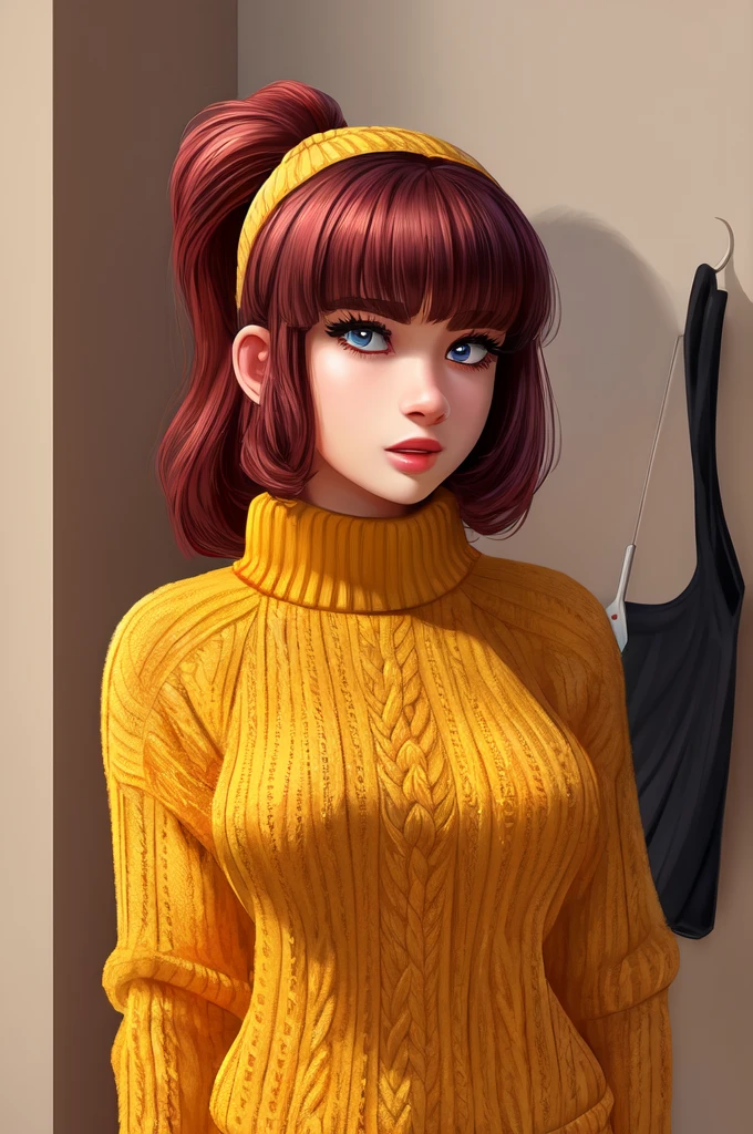 ((best qualityer)), ((work of art)), (detailded), 1 girl, ombro to ombro sweater,