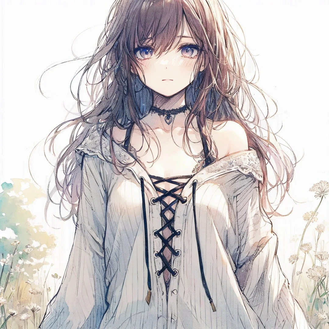 Official art using high-quality hand-drawn watercolor sketch techniques. (best quality,4k,8k,highres,masterpiece:1.2),ultra-detailed,beautiful detailed eyes,A girl with beautiful eyes, everyone, beautiful anime girl, cute anime girl, smooth anime art, anime style, elegant colors, soft lighting, delicate beautiful wet eyes, very coquettish, (beautiful large breast:1.2), (correct hands:1.2),