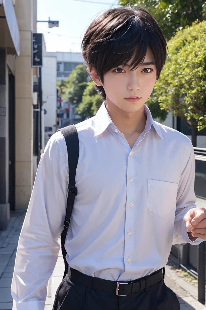 anime、boy、I'm bringing my face closer、smile
