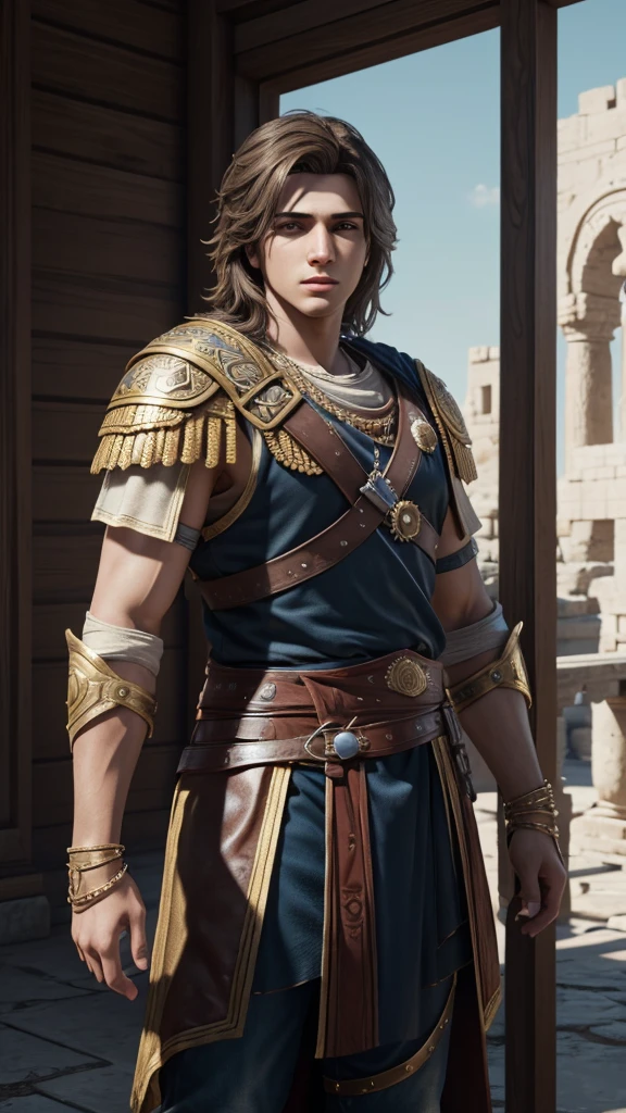 young alexander the great, ultra realism, unreal engine, 4k ultra detailed, better hands, good hands