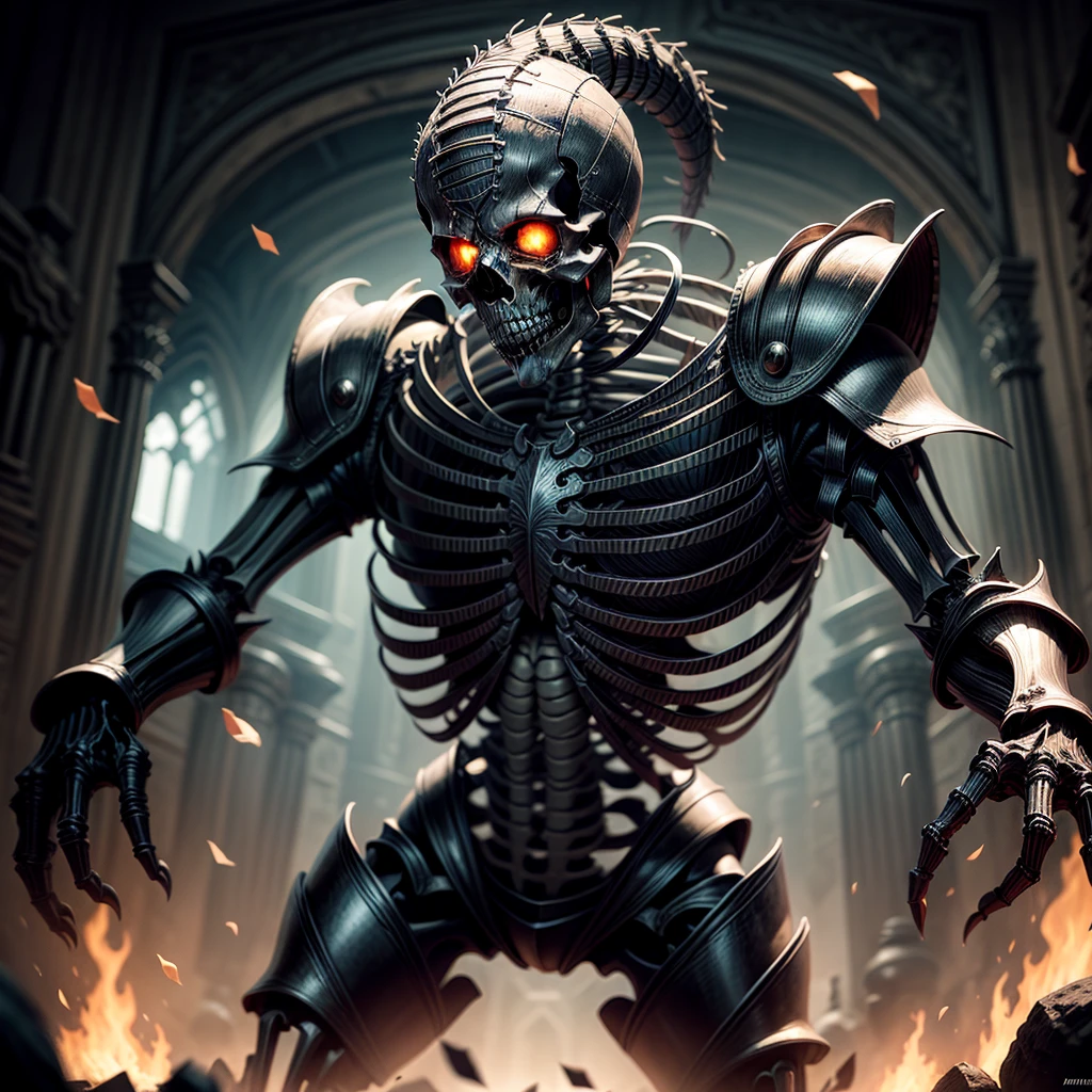 Witness the terrifying sight of the Skeleton Knight，A non-humanoid monster，
