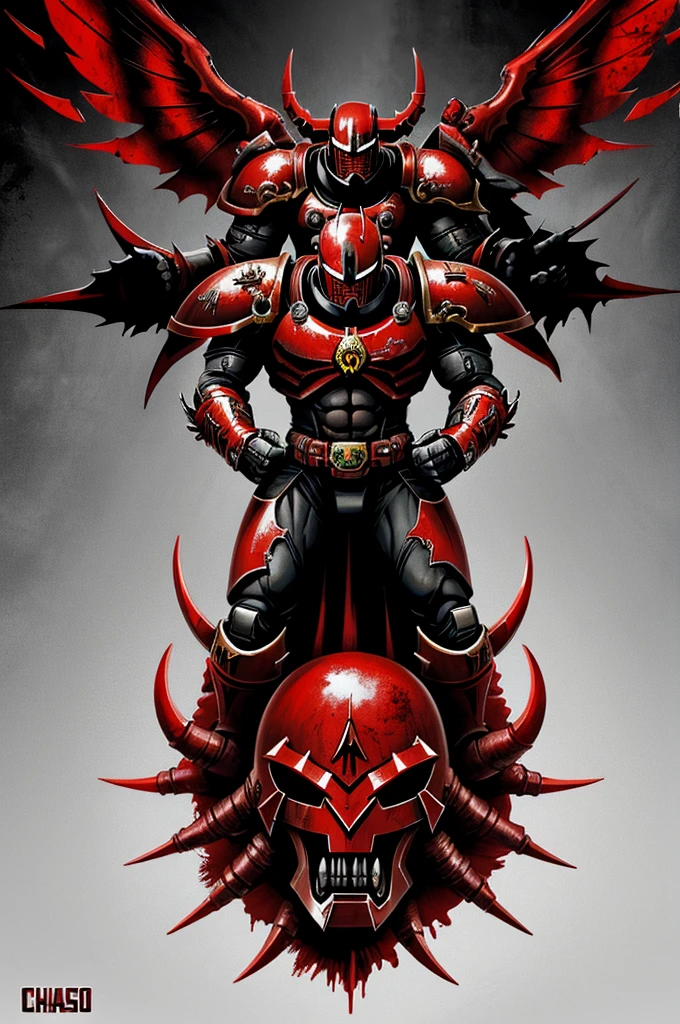 chaos space marine, red, blood angels, horor, kamen rider, lighning blade, blood horn