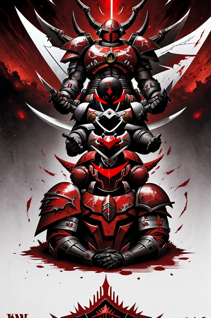 chaos space marine, red, blood angels, horor, kamen rider, lighning blade, blood horn