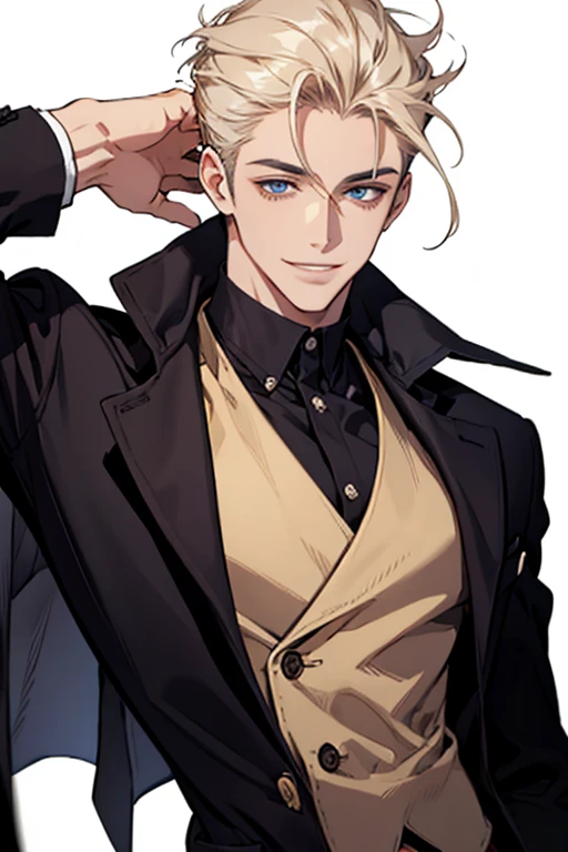 Handsome guy　smile　model　Unkempt head
