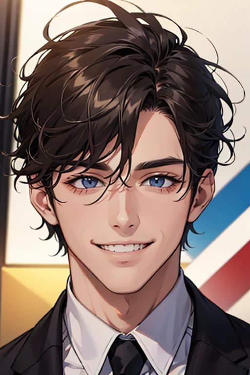 Handsome guy smile model Unkempt head