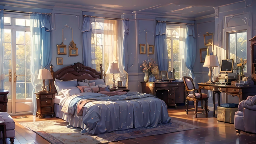 (((masterpiece))), (((best quality))), A magical dorm bedroom, classic interior