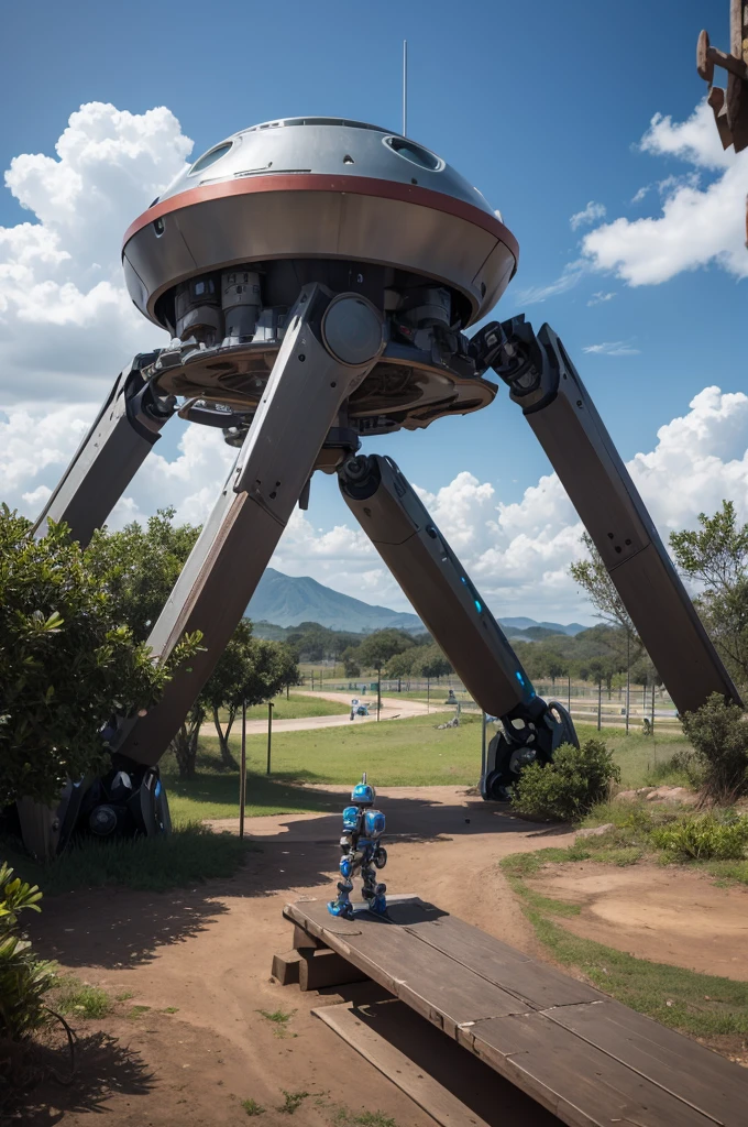 Em Tecnópolis, a curious robot named R1 found a mysterious map that led to a forgotten treasure.