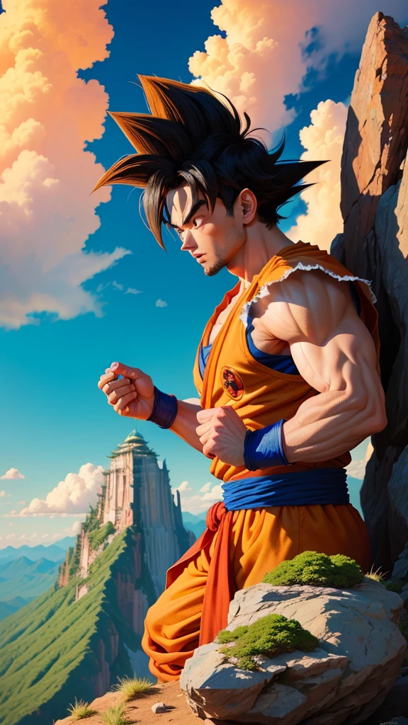 Goku is pressed under the Five Finger Mountain。