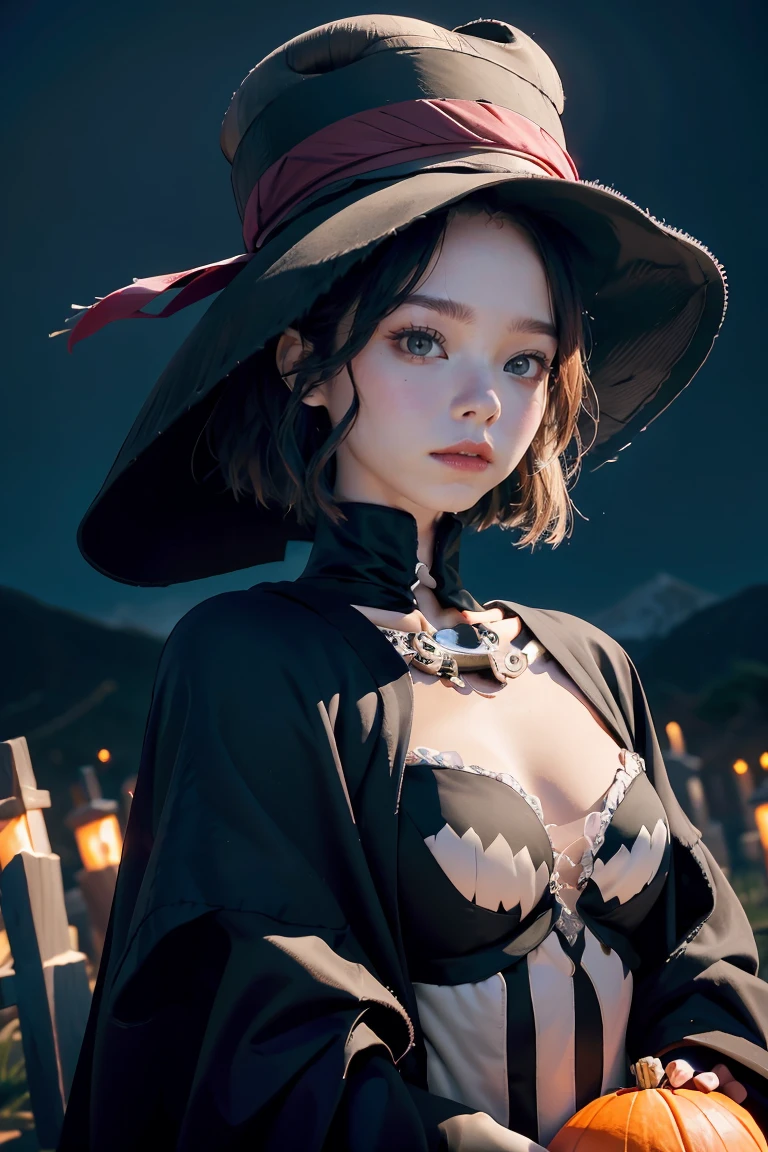 arafed woman in a skeleton costume with a hat on her head, hone onna skeleton geisha, skeleton girl, xue han, goddess of death, goddess of death in a graveyard, inspired by Xie Huan, eerie art style, saint skeleton queen, lulu chen, halloween art style, jingna zhang, wenfei ye, 2 d cg