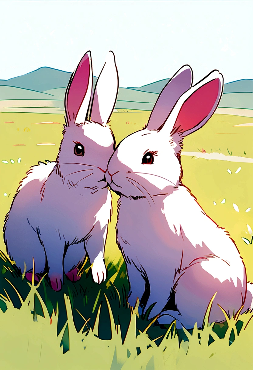 Animal rabbits,In the grassland