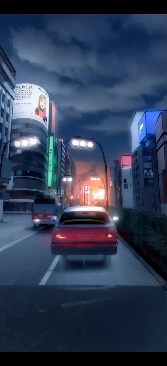 tokio, city, flying cars, neon lights, sunrise, clouds, wallpaper, 4k, realistic