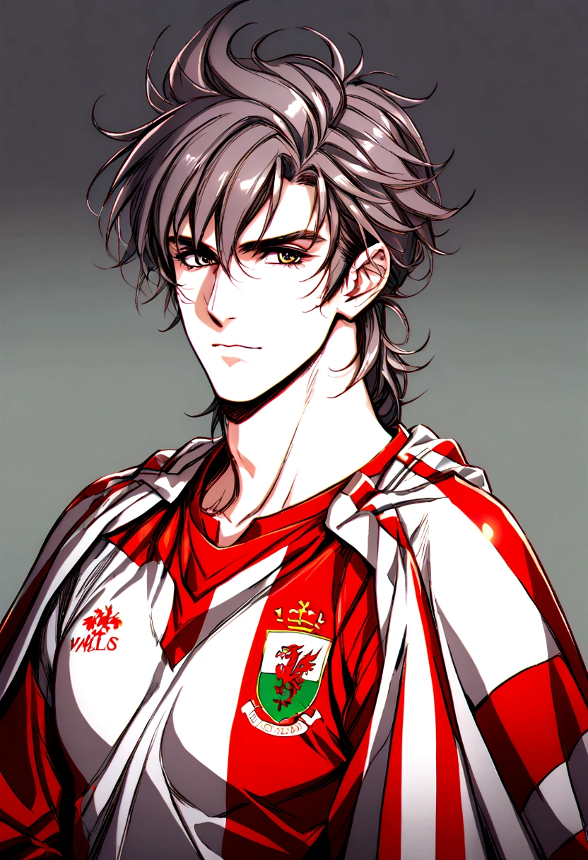 Gareth bale a footballers from wales, wearing a wales flag cape