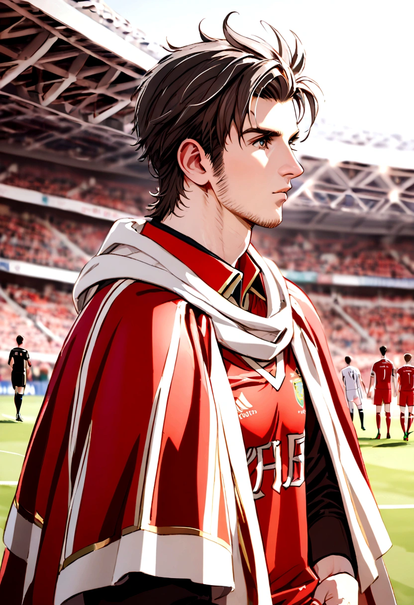 Gareth bale a footballers from wales, wearing a wales flag cape