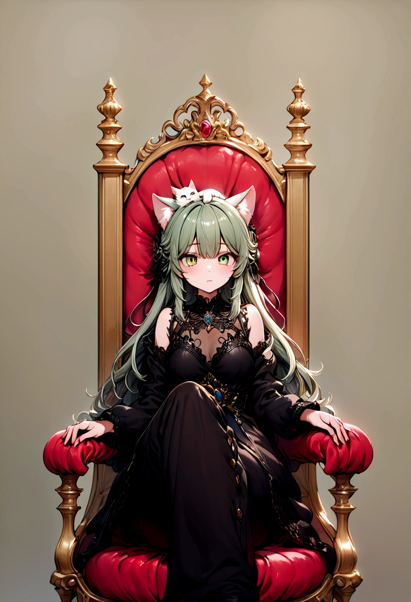 Feeling comfortable:1.5,No background、Cat on the head