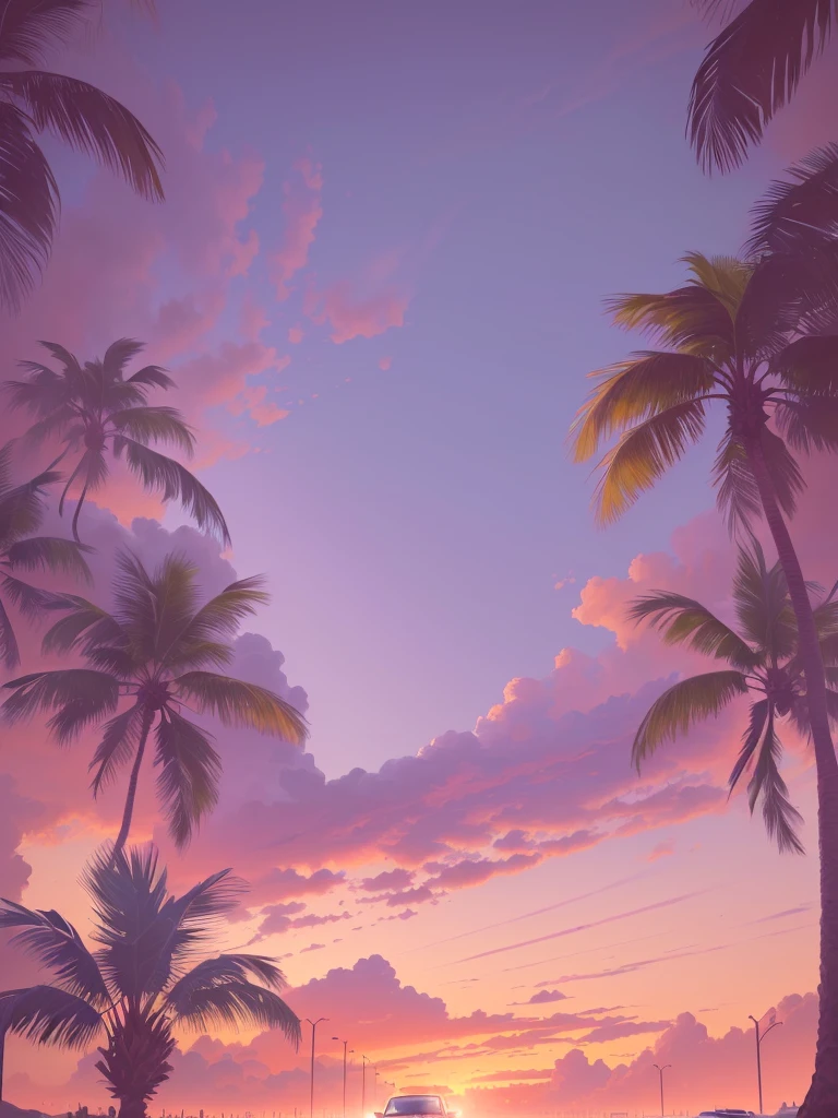 gta 6 landscape, gta vi style, gta6 art, beach, lowrider car