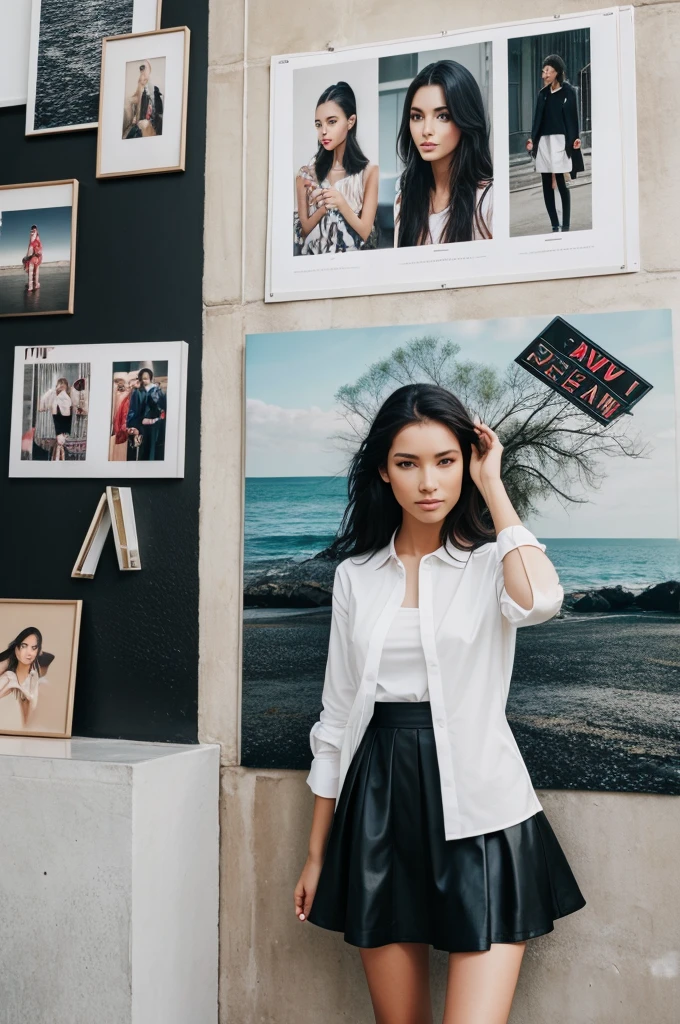 Give a photo of wall magzine of fashion and personality