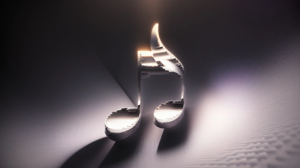 there is a white musical note with a black background, phonk music background, musical notes, plays music, music theme, music notes, music, music in the air, music album cover, ( ( ( ( 3D Rendering ) ) ) ), music is life, High-resolution wallpapers, Promotional Art, Artistic depiction, gold and silver tones, High Quality Wallpapers