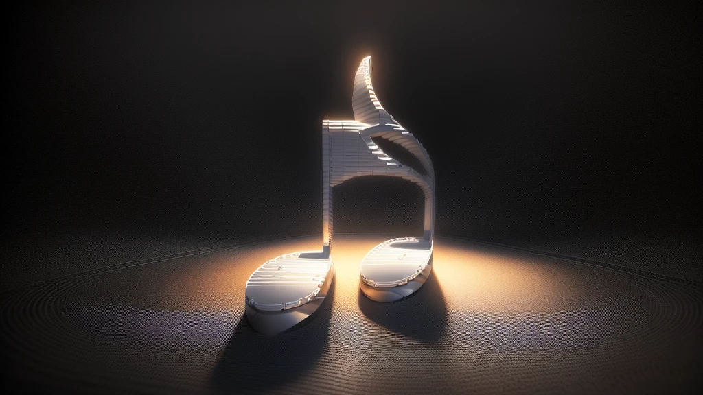 there is a white musical note with a black background, phonk music background, musical notes, plays music, music theme, music notes, music, music in the air, music album cover, ( ( ( ( 3D Rendering ) ) ) ), music is life, High-resolution wallpapers, Promotional Art, Artistic depiction, gold and silver tones, High Quality Wallpapers