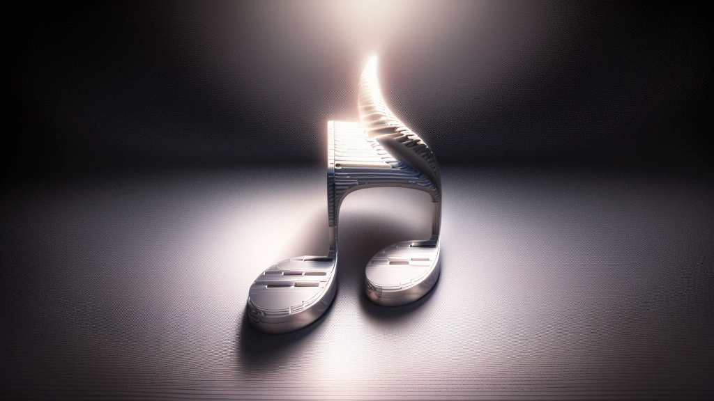 there is a white musical note with a black background, phonk music background, musical notes, plays music, music theme, music notes, music, music in the air, music album cover, ( ( ( ( 3D Rendering ) ) ) ), music is life, High-resolution wallpapers, Promotional Art, Artistic depiction, gold and silver tones, High Quality Wallpapers