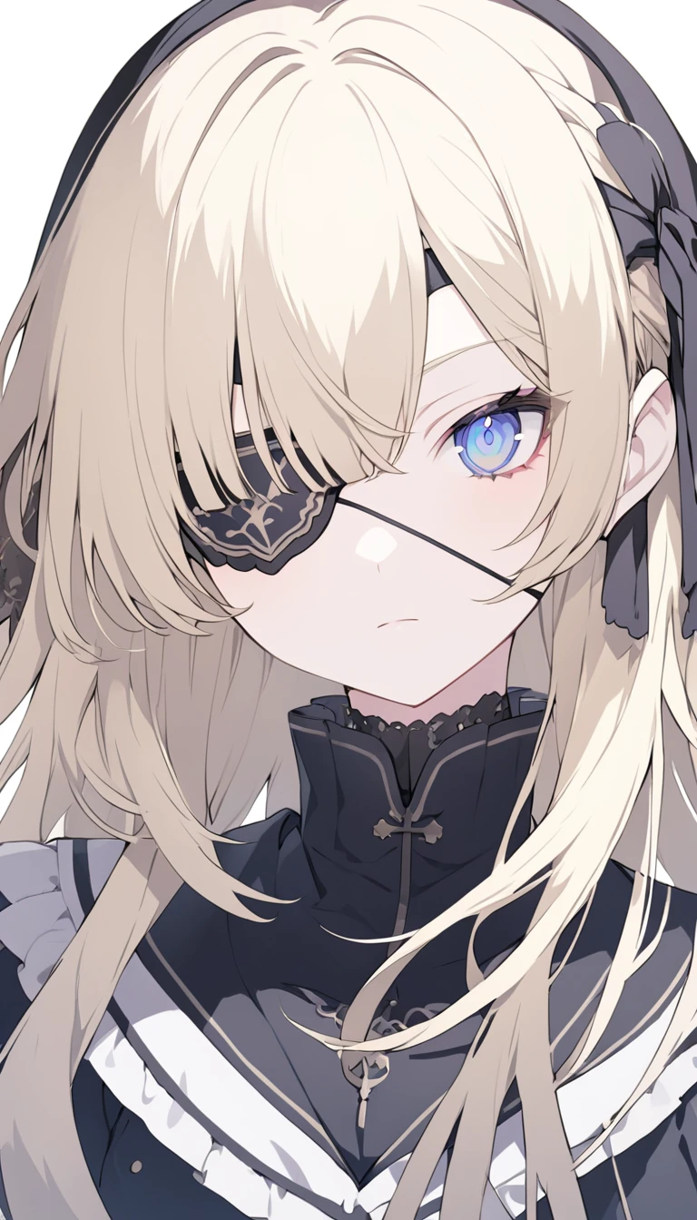 fischldef, black, fabric, eyepatch, <lora:genshinfull1-000006:1>, Realistic painting style, masterpiece, best quality, absurdres, pixiv,