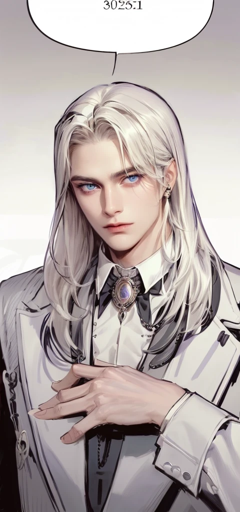 (masterpiece,best quality,ultra_detailed,highres,absurdres),1 mature male, 30-ish, (wide shoulder), (muscular), male focus, solo, black hair, chain, shirt, black necktie, necktie, simple background, purple eyes, upper body, vest, long hair, looking at viewer, parted lips, collared shirt, round eyewear, long sleeves, black shirt, black vest, monocle, jewelry, lawyer, court background.