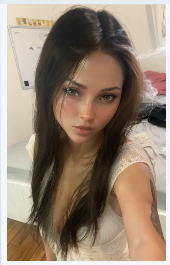 Lara croft,nude,no clothes, holding smoking guns