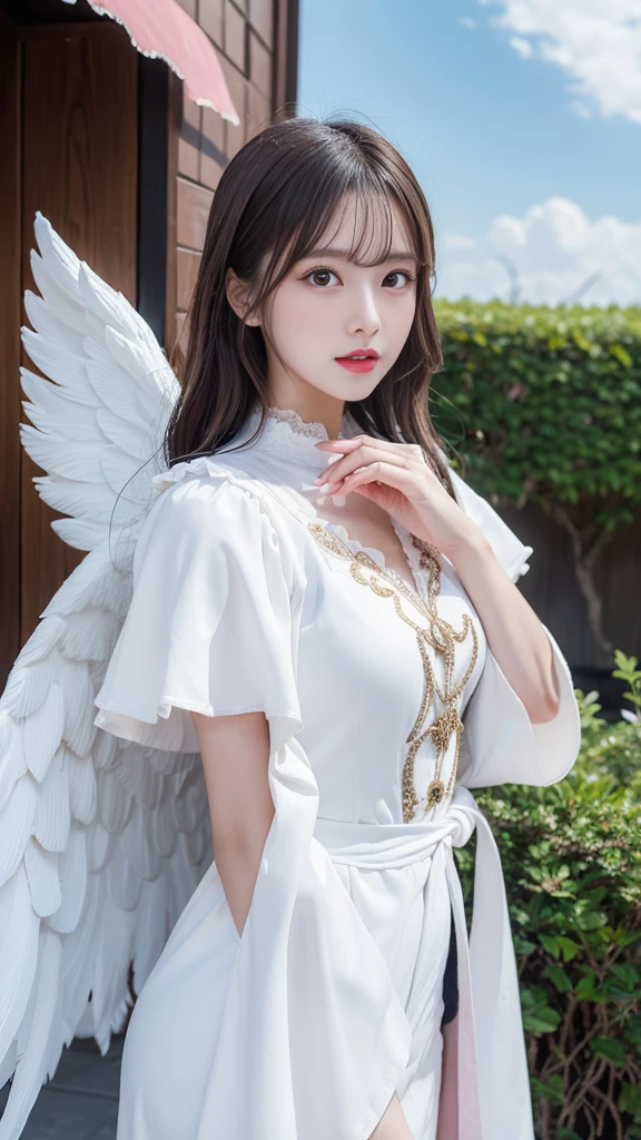 Delicate angel wings,elvish ears,Silver bracelet,Anklet detail,Female pervert,Attractive eye depiction,Finger sky,Fair long legs,See-through black silk,Skysky,Thunder