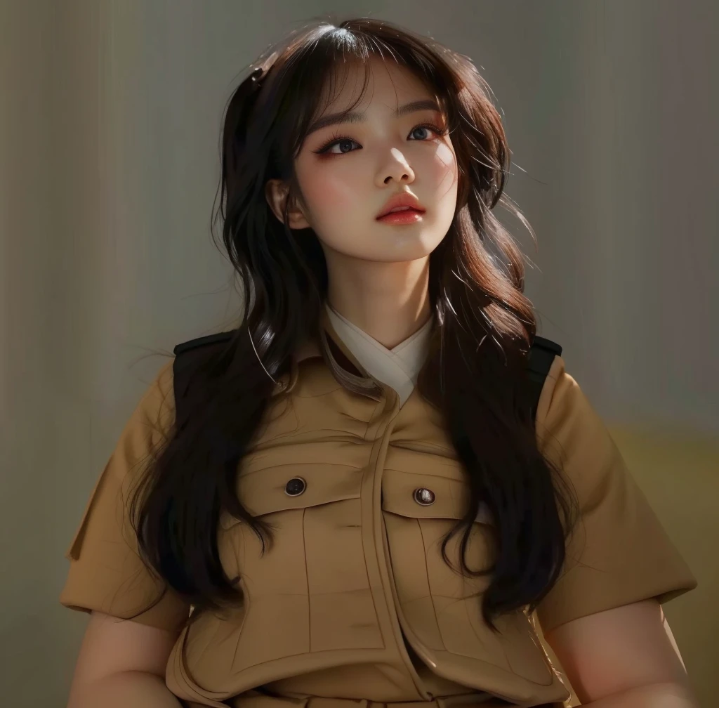 a close up of a woman in a uniform posing for a picture, artwork in the style of guweiz, guweiz, portrait of female korean idol, portrait jisoo blackpink, realistic artstyle, realistic. cheng yi, photorealistic!!!!!!! art style, jaeyeon nam, realism artstyle, realistic anime 3 d style, in the art style of bowater