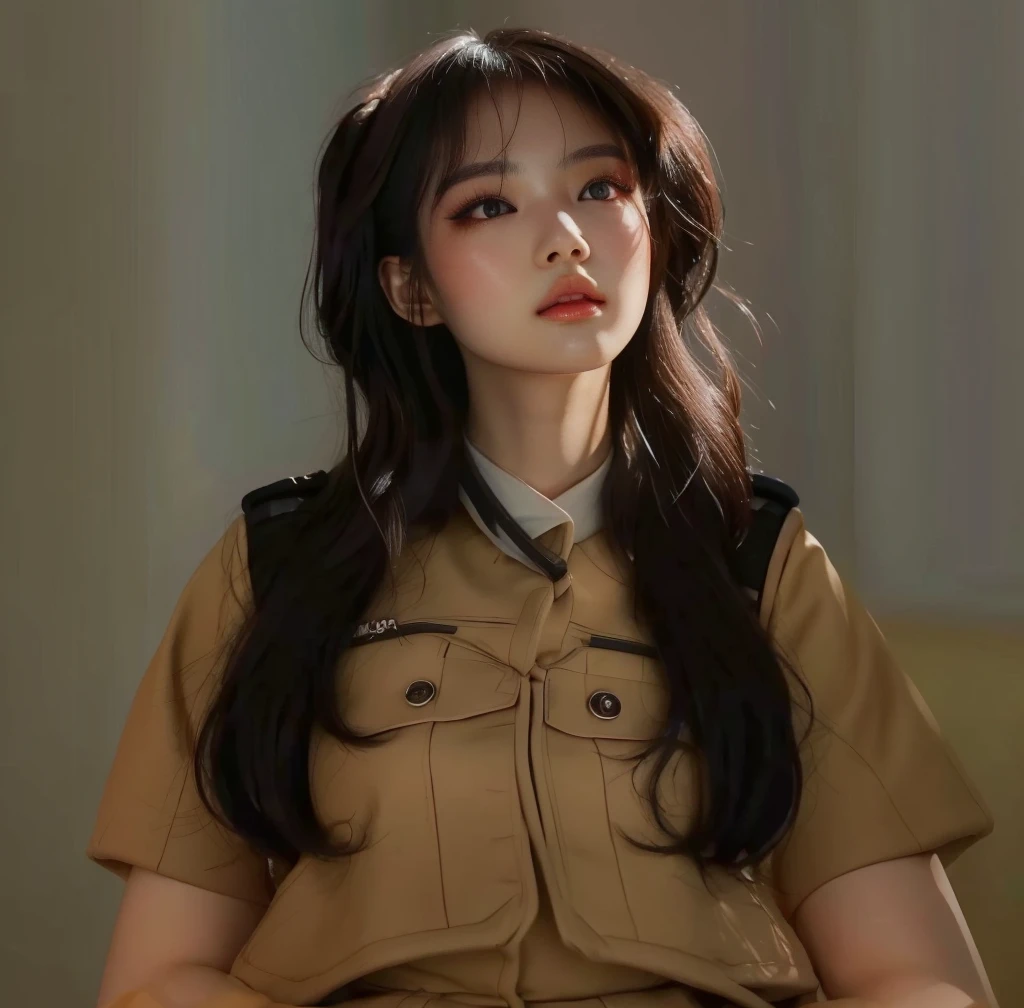 a close up of a woman in a uniform posing for a picture, artwork in the style of guweiz, guweiz, portrait of female korean idol, portrait jisoo blackpink, realistic artstyle, realistic. cheng yi, photorealistic!!!!!!! art style, jaeyeon nam, realism artstyle, realistic anime 3 d style, in the art style of bowater