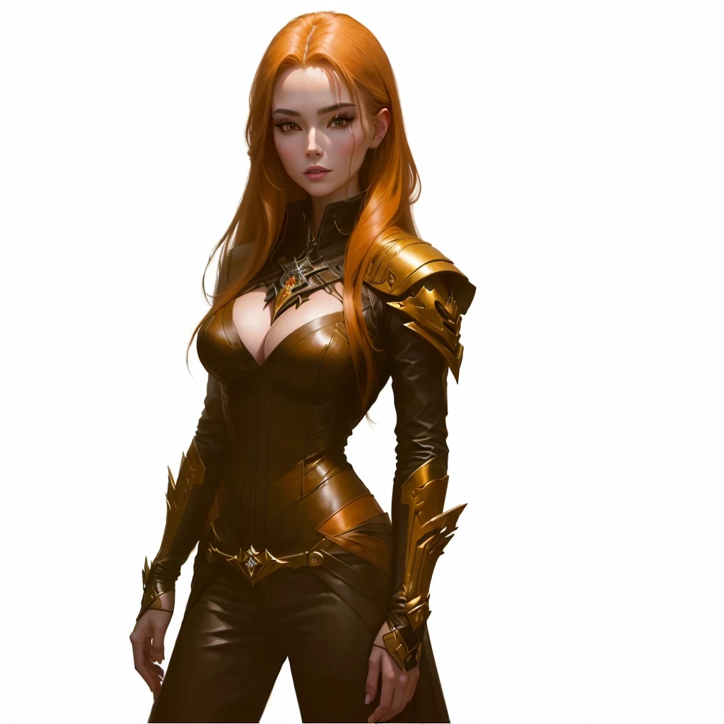 arafed woman with Occre hair and Occre hair in a forest, portrait of a female warlock, deviantart artstation cgscosiety, steven artgerm lau, artgerm julie bell beeple, alexandra fomina artstation, stanley artgerm lau, trendin on artstation, female mage, very beautiful leather top model