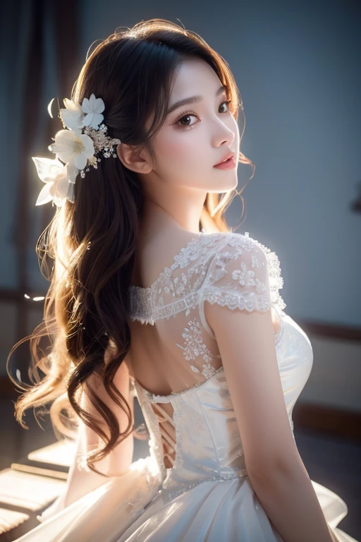 (Masterpiece:1.2), Best Quality, (illustration:1.2), (ultra detailed), hyper details, (delicate detailed), (intricate details), (cinematic light, Best Quality Backlights), Delete line, soloist, perfect body, (1 girl), She was like April sky, Sunrise in her eyes, of light, Shining star, Fire in her heart, Brightest day, Melting snow, Breaking through the chill, (make up), High contrast, (better lighting, an extremely created and beautiful), (cinematic light), showy,