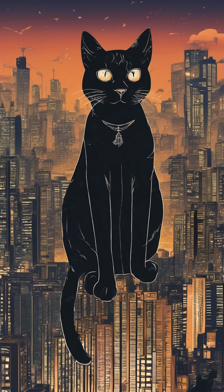 In a bustling city,
break
Cat Hall in a skyscraper々And sitting. It surveys its territory with the air of conquerors. Its eyes shine with inner fire, Piercing the veil at night. Its fur, Black as the night sky, Twinkle under the city lights. Cats are the undisputed rulers of this urban jungle.