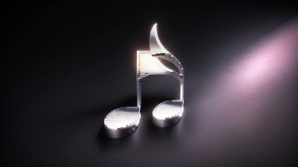 there is a white musical note with a black background, phonk music background, musical notes, plays music, music theme, music notes, music, music in the air, music album cover, ( ( ( ( 3D Rendering ) ) ) ), music is life, High-resolution wallpapers, Promotional Art, Artistic depiction, gold and silver tones, High Quality Wallpapers