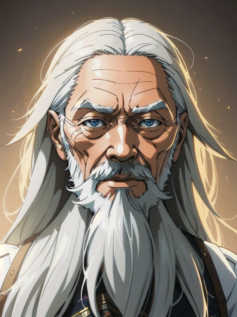 1 old man,anime version,full long white hair highly intricate detailed, light and shadow effects, intricate, highly detailed, digital painting, art station, concept art, smooth, sharp focus, illustration, advanced digital anime art, atmospheric lighting, detailed face, 8 k, hq, artstation, by makoto shinkai, stanley artgerm lau, wlop, rossdraws ”