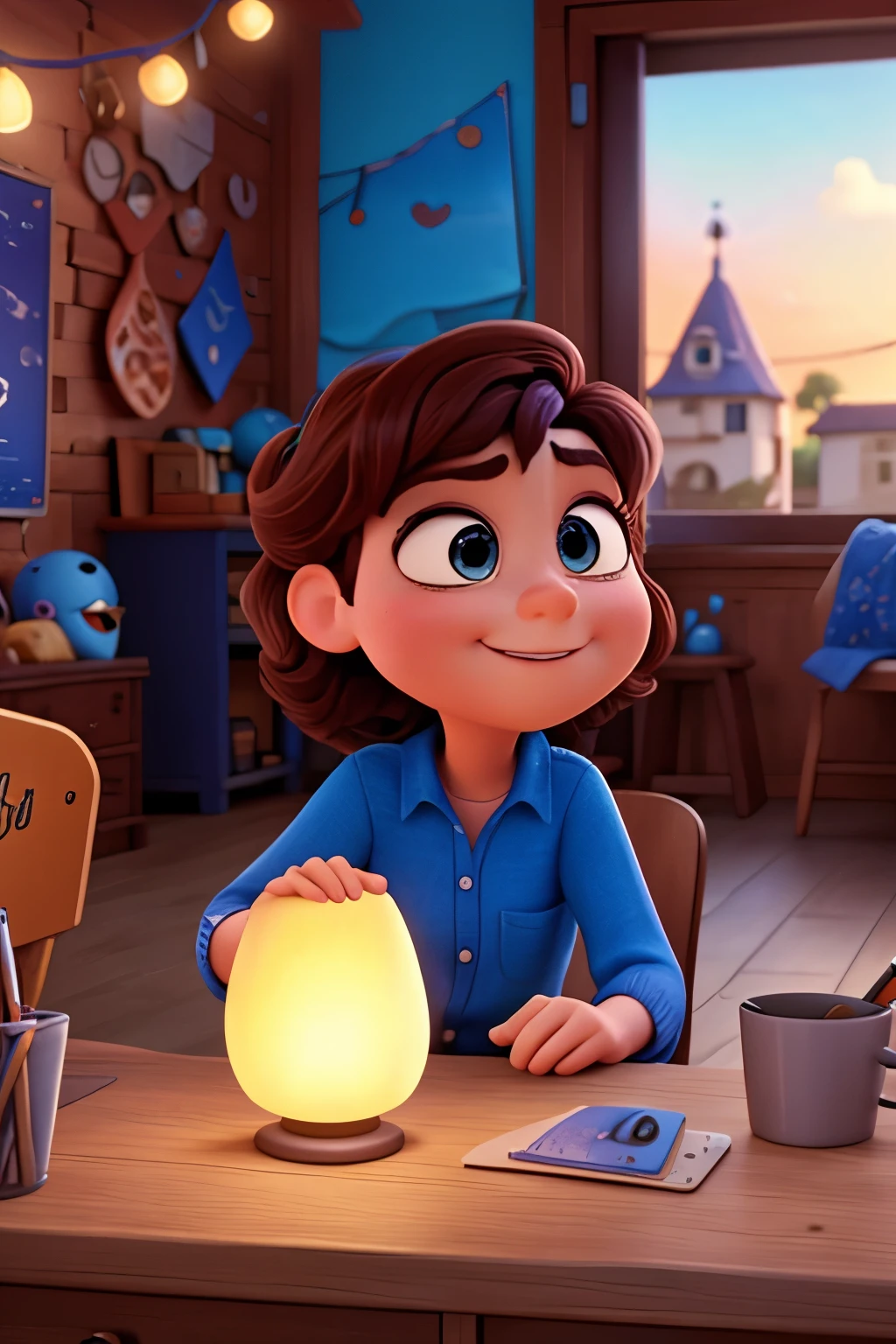 pixar's insider mind.the character has to be an emotion she will have black and red hair and a t-shirt with sleeves and collar striped with red and white colors she will be wearing gray suspenders It Has to Be An emotion in the female sex