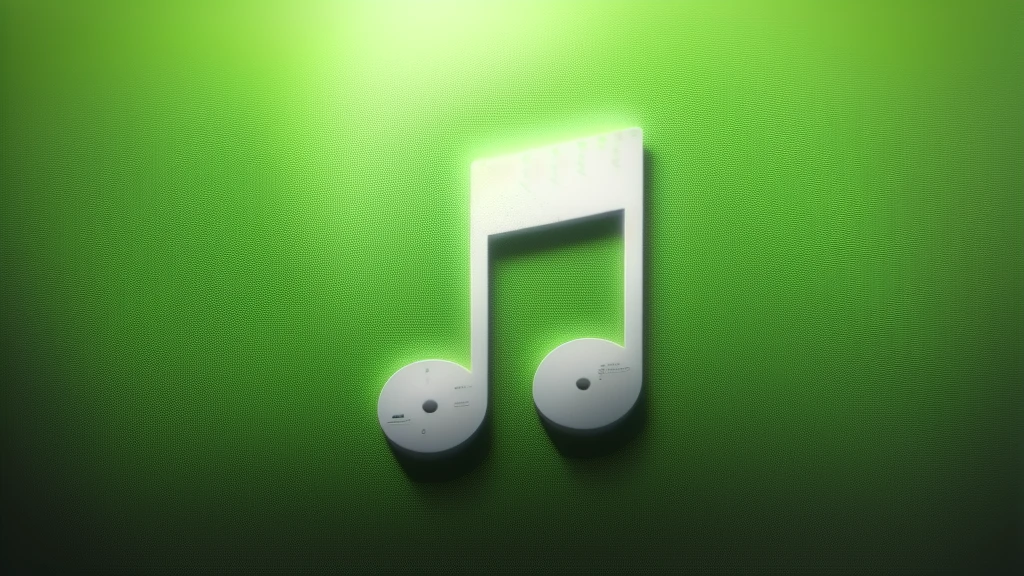 there is a white music note on a green background, plays music, music is life, music notes, music album cover, icon, good music, music, Carson Ellis, music being played, musical notes, music poster, musicality, music theme, Elliot Alderson, High quality upload, musician, Rich Evans, loud music, graphic musicality, New songs