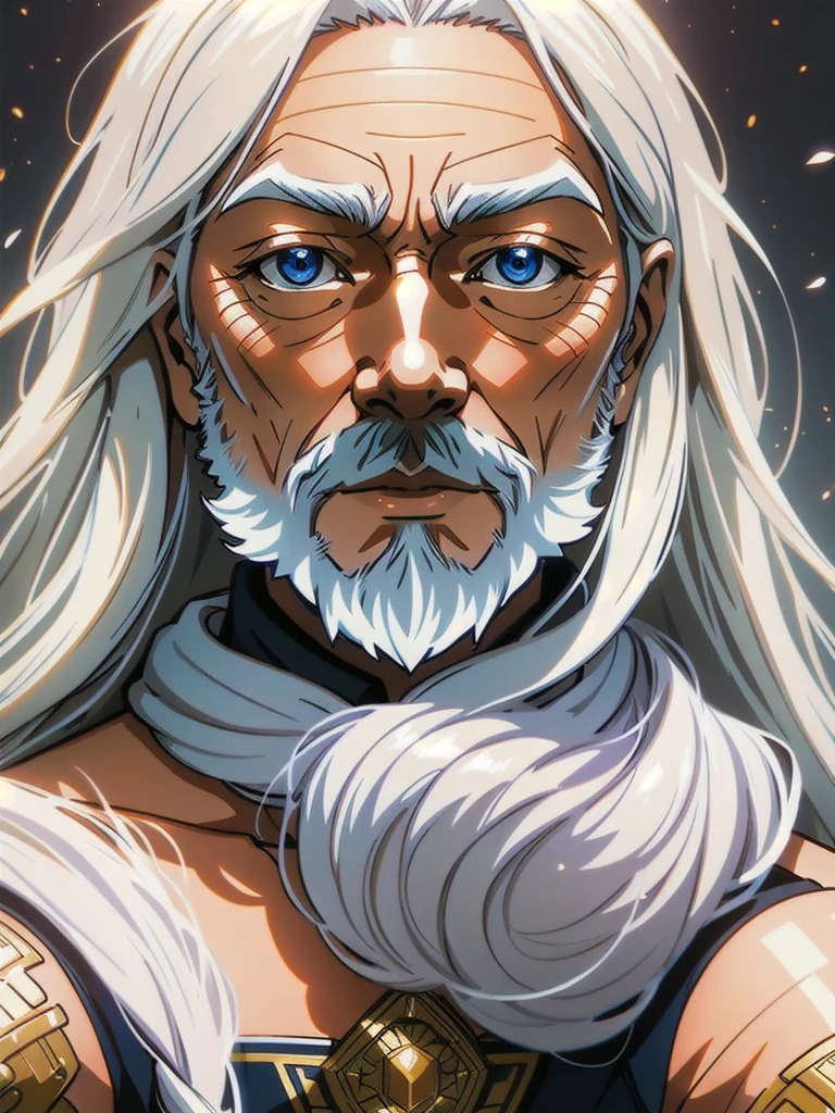 1 old man,anime version,full long white hair highly intricate detailed, light and shadow effects, intricate, highly detailed, digital painting, art station, concept art, smooth, sharp focus, illustration, advanced digital anime art, atmospheric lighting, detailed face, 8 k, hq, artstation, by makoto shinkai, stanley artgerm lau, wlop, rossdraws ”