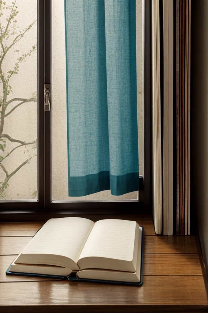 Window covered with hardcover of notebook