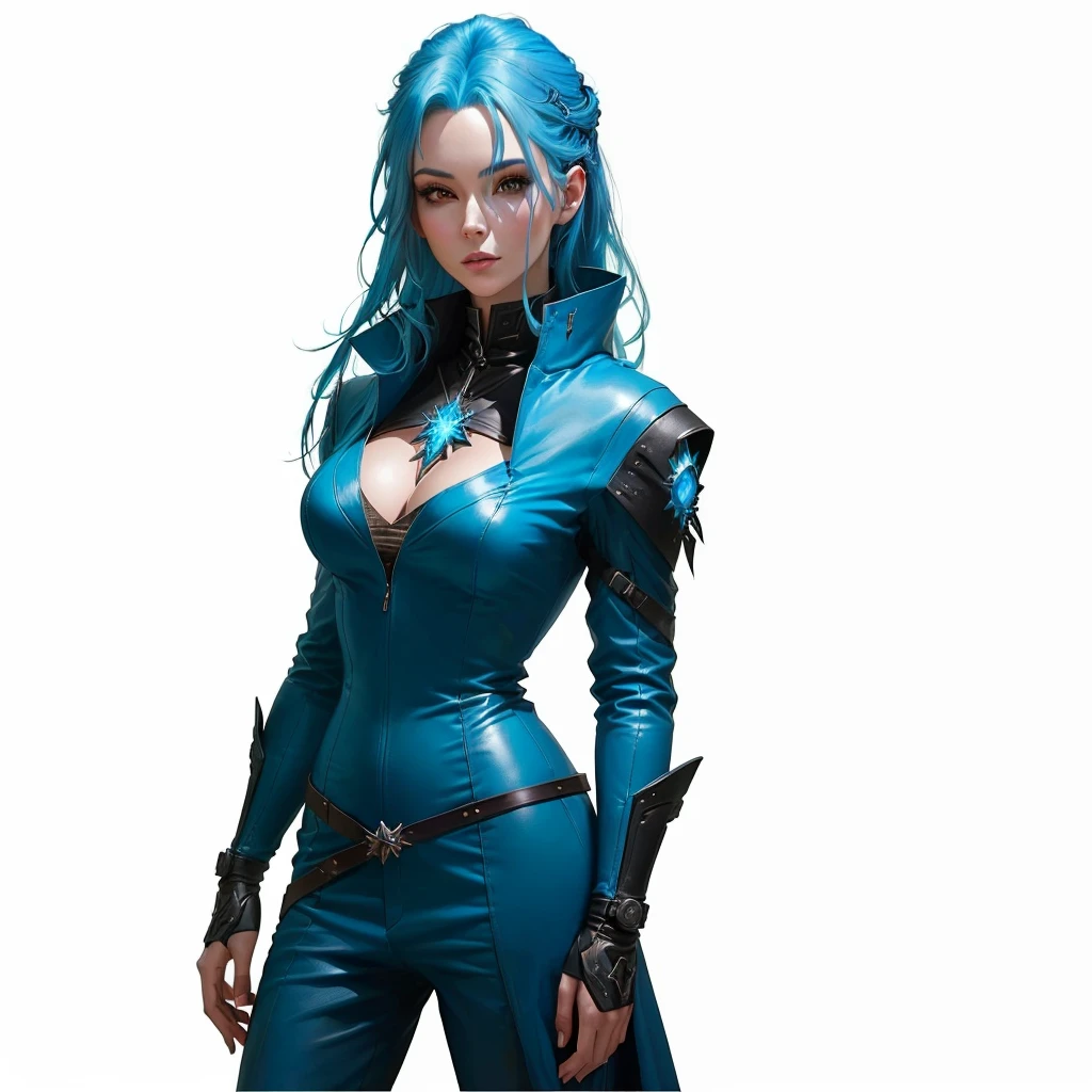 arafed woman with Blue hair and Blue hair in a forest, portrait of a female warlock, deviantart artstation cgscosiety, steven artgerm lau, artgerm julie bell beeple, alexandra fomina artstation, stanley artgerm lau, trendin on artstation, female mage, very beautiful leather top model