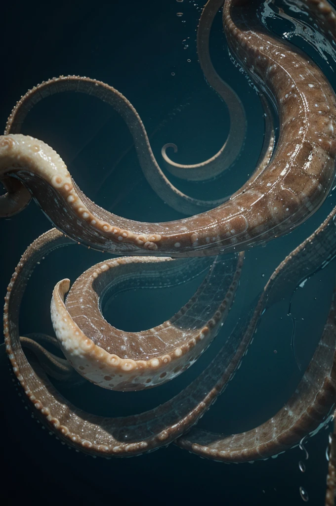 sliced tentacle floating in a water