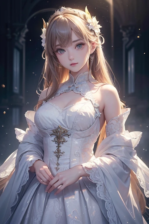 (Masterpiece:1.2), Best Quality, (illustration:1.2), (ultra detailed), hyper details, (delicate detailed), (intricate details), (cinematic light, Best Quality Backlights), Delete line, soloist, perfect body, (1 girl), She was like April sky, Sunrise in her eyes,  of light, Shining star, Fire in her heart, Brightest day, Melting snow, Breaking through the chill, (make up), High contrast, (better lighting, an extremely created and beautiful), (cinematic light), showy,