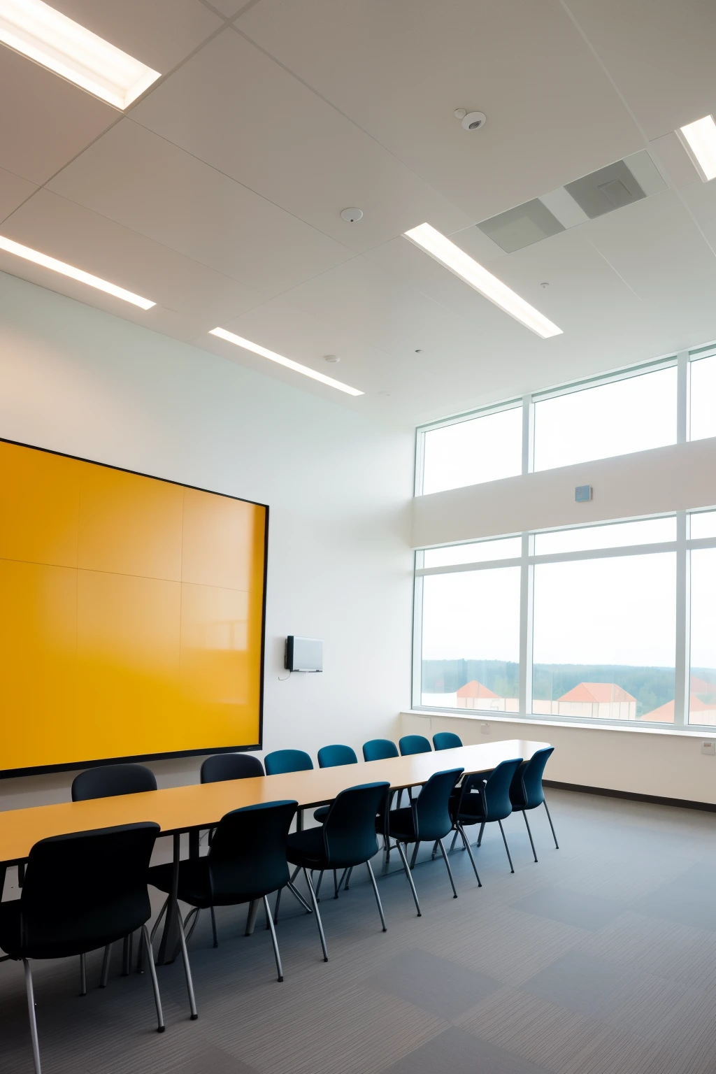 The state-of-the-art learning hall for dental students at the University of Pécs is a testament to modern educational technology. Its vast expanse is bathed in an abundance of natural light streaming in through oversized, energy-efficient windows, creating a serene and invigorating space.
At the forefront, a colossal interactive smartboard is flanked by a pair of ultra-high-definition projectors, ensuring crystal-clear visuals for every student. Ergonomically designed, tiered seating offers built-in power outlets, providing both comfort and convenience.
Scattered throughout the hall are breakout areas, each equipped with circular tables and integrated whiteboards. These spaces
