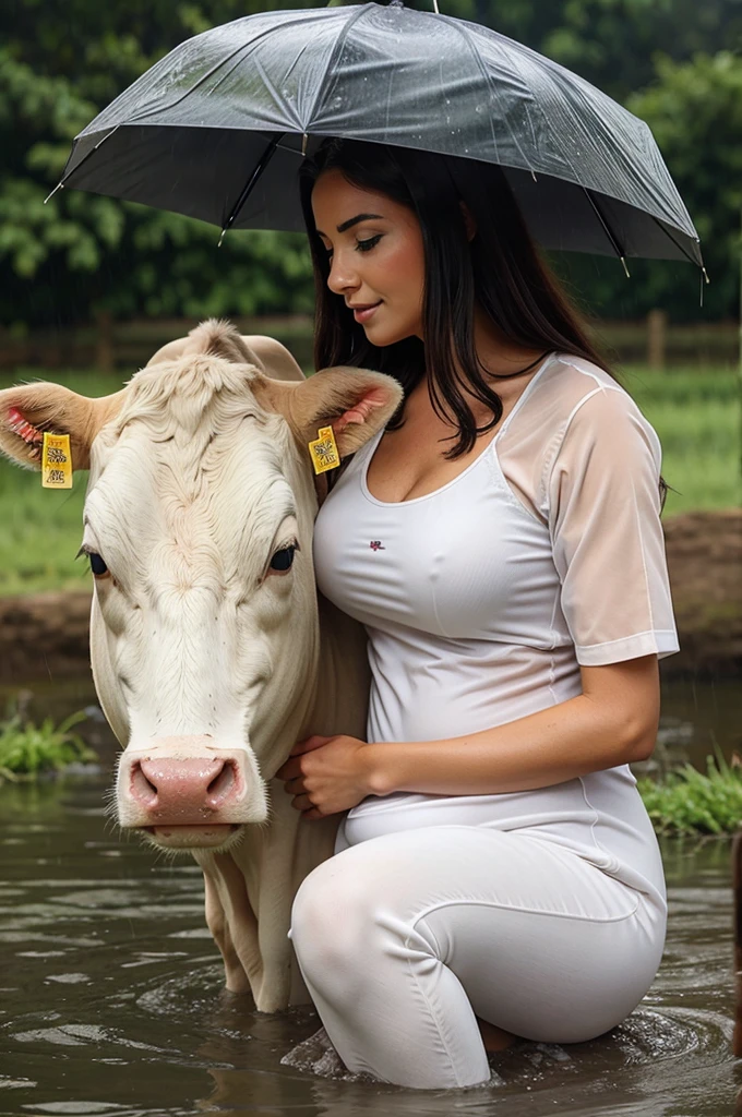 Beautiful Cow Mother Is Saving Her cow from rain