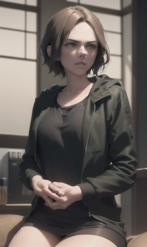 a young man with short brown hair, green eyes, wearing a black jacket, making eye contact with a blonde-haired, brown-eyed girl wearing a blue hoodie, intricate details, hyperrealistic, ultra-detailed, (best quality,4k,8k,highres,masterpiece:1.2),ultra-detailed,(realistic,photorealistic,photo-realistic:1.37),cinematic lighting,dramatic colors,moody atmosphere